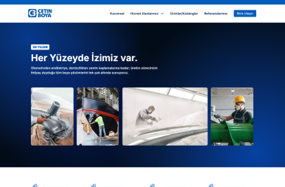 screenshot of çetinboya project landing page