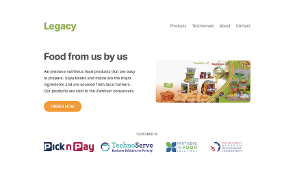 screenshoot image of omnifood project landing page