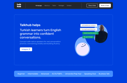 screenshot of talkhub project landing page