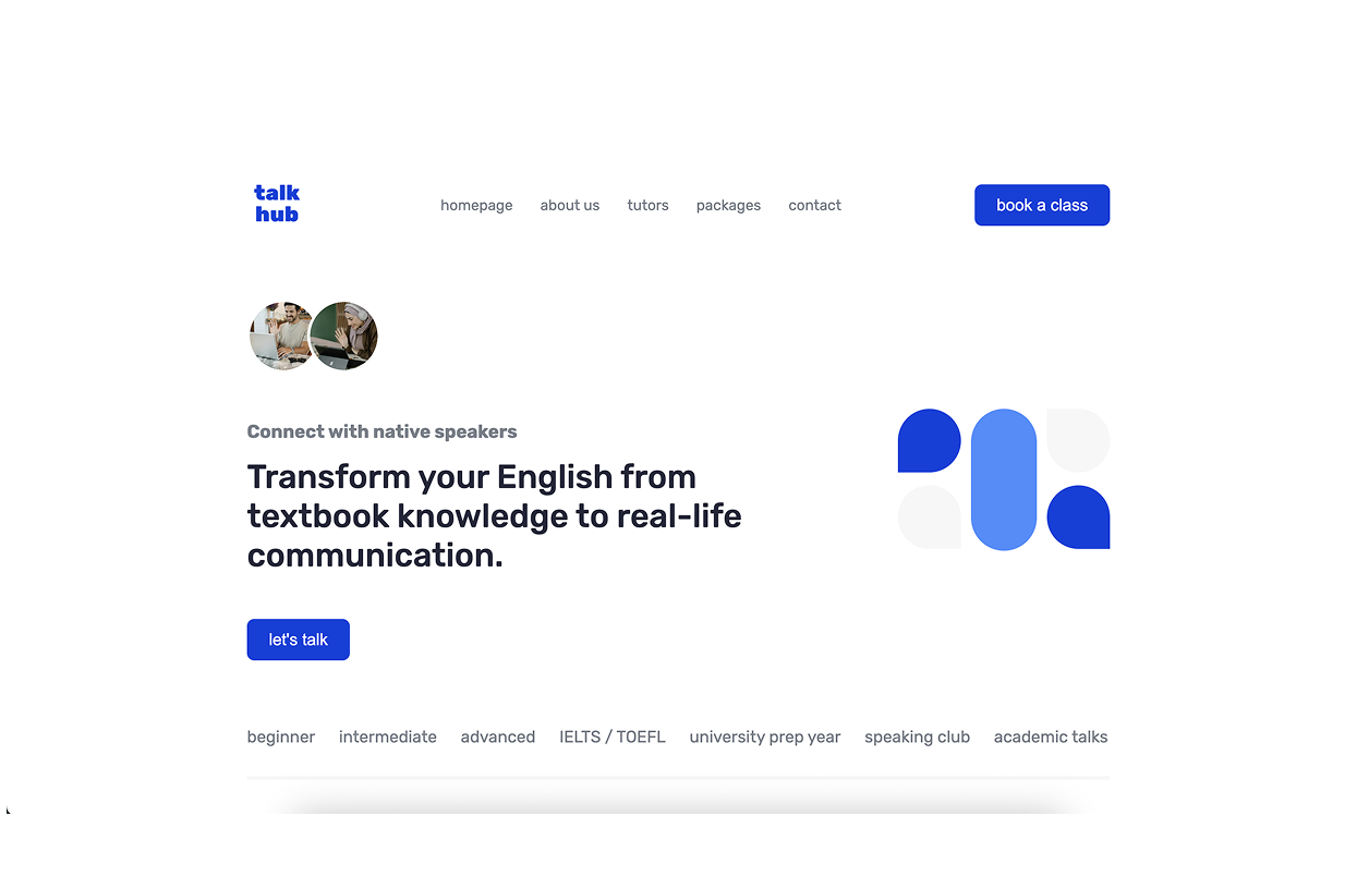 screenshoot image of omnifood project landing page